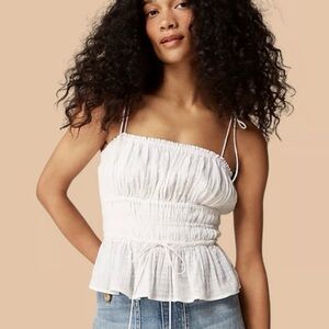 NWOT J. Crew Clio Top Summer Gauze Delicate Bow Ties Waist Cinching Size XXL